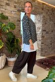 Made in Italy Knox Leopard Fine Knit & Vest Top Graphite
